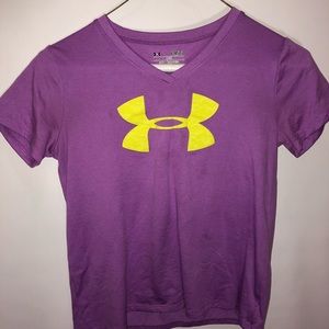 Under Armour Girls Purple Dry Fit Loose Shirt